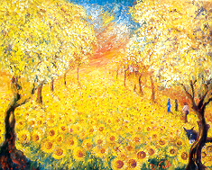 Campo di girasoli - olio su tela 40x50 cm