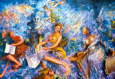 Vittoria delle muse - olio su tela 60x100 cm